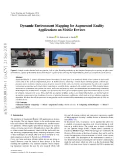 Dynamic Environment Mapping for Augmented Reality Applications on Mobile
  Devices