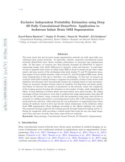 Exclusive Independent Probability Estimation using Deep 3D Fully
  Convolutional DenseNets: Application to IsoIntense Infant Brain MRI
  Segmentation