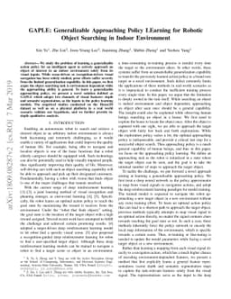 GAPLE: Generalizable Approaching Policy LEarning for Robotic Object
  Searching in Indoor Environment