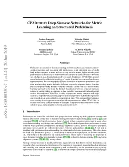 CPMetric: Deep Siamese Networks for Learning Distances Between
  Structured Preferences