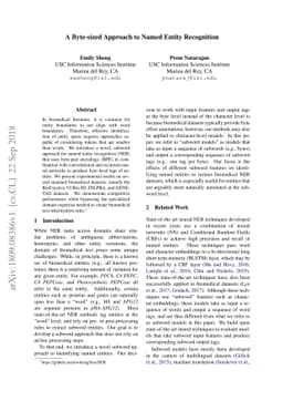 A Byte-sized Approach to Named Entity Recognition