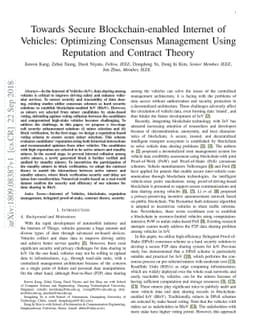 Towards Secure Blockchain-enabled Internet of Vehicles: Optimizing
  Consensus Management Using Reputation and Contract Theory