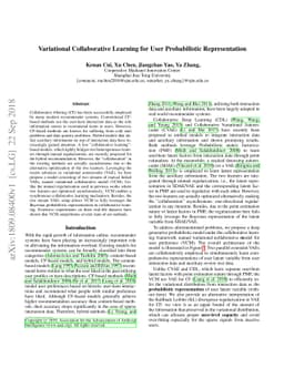 Variational Collaborative Learning for User Probabilistic Representation
