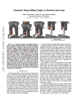 Pneumatic Shape-shifting Fingers to Reorient and Grasp