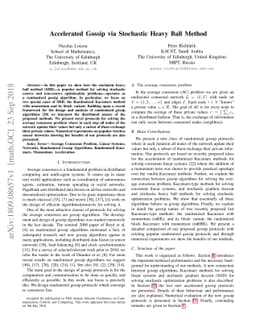 Accelerated Gossip via Stochastic Heavy Ball Method
