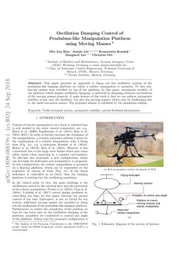 Oscillation Damping Control of Pendulum-like Manipulation Platform using
  Moving Masses