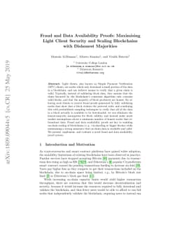 Fraud and Data Availability Proofs: Maximising Light Client Security and
  Scaling Blockchains with Dishonest Majorities