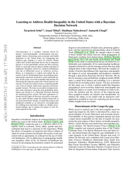 Learning to Address Health Inequality in the United States with a
  Bayesian Decision Network