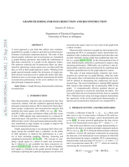 Graph filtering for data reduction and reconstruction
