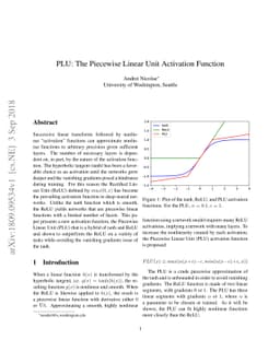 PLU: The Piecewise Linear Unit Activation Function