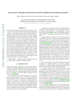 Non-native children speech recognition through transfer learning