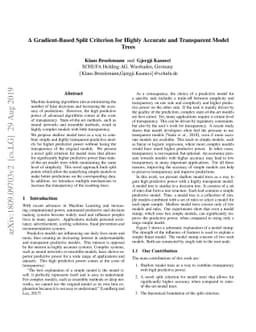 A Gradient-Based Split Criterion for Highly Accurate and Transparent
  Model Trees