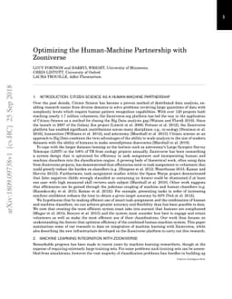 Optimizing the Human-Machine Partnership with Zooniverse