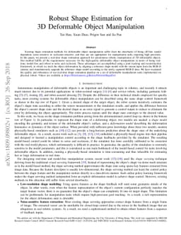Robust Shape Estimation for 3D Deformable Object Manipulation