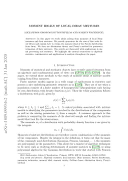 Moment ideals of local Dirac mixtures