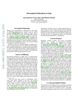 Personalized Education at Scale