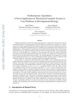 On Bioelectric Algorithms: A Novel Application of Theoretical Computer
  Science to Core Problems in Developmental Biology