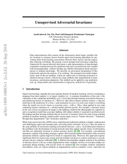 Unsupervised Adversarial Invariance