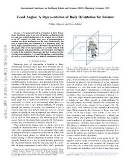 Fused Angles: A Representation of Body Orientation for Balance