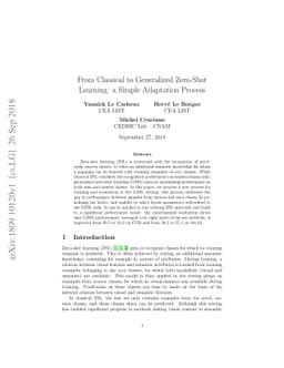 From Classical to Generalized Zero-Shot Learning: a Simple Adaptation
  Process