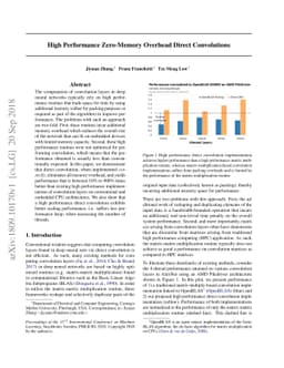 High Performance Zero-Memory Overhead Direct Convolutions
