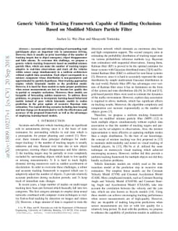 Generic Vehicle Tracking Framework Capable of Handling Occlusions Based
  on Modified Mixture Particle Filter
