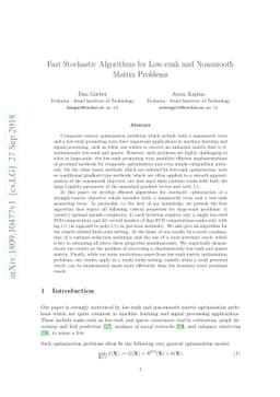 Fast Stochastic Algorithms for Low-rank and Nonsmooth Matrix Problems