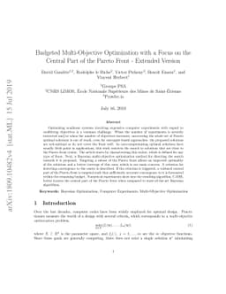 Budgeted Multi-Objective Optimization with a Focus on the Central Part
  of the Pareto Front -- Extended Version