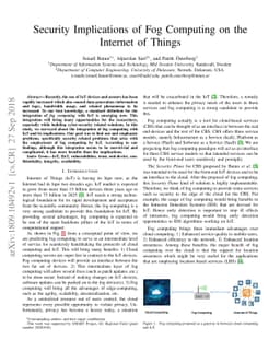 Security Implications of Fog Computing on the Internet of Things