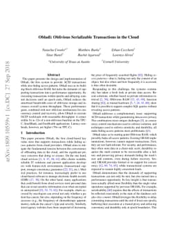 Obladi: Oblivious Serializable Transactions in the Cloud