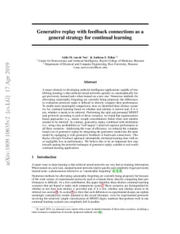 Generative replay with feedback connections as a general strategy for
  continual learning