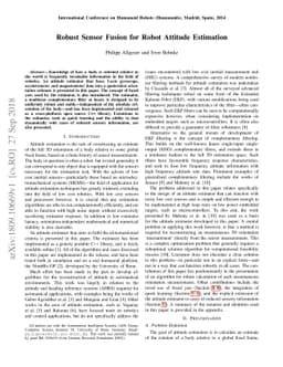 Robust Sensor Fusion for Robot Attitude Estimation