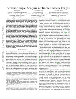 Semantic Topic Analysis of Traffic Camera Images