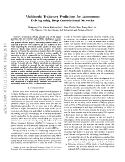 Multimodal Trajectory Predictions for Autonomous Driving using Deep
  Convolutional Networks