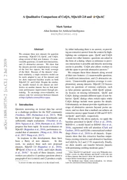A Qualitative Comparison of CoQA, SQuAD 2.0 and QuAC
