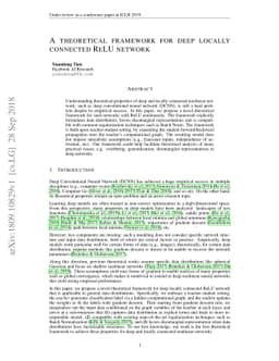 A theoretical framework for deep locally connected ReLU network