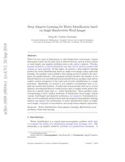 Deep Adaptive Learning for Writer Identification based on Single
  Handwritten Word Images