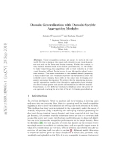 Domain Generalization with Domain-Specific Aggregation Modules