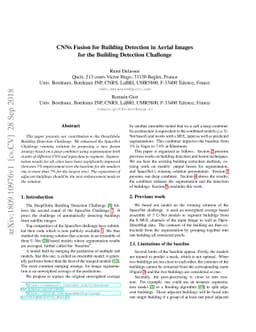 CNNs Fusion for Building Detection in Aerial Images for the Building
  Detection Challenge