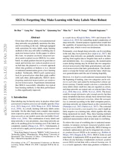 SIGUA: Forgetting May Make Learning with Noisy Labels More Robust