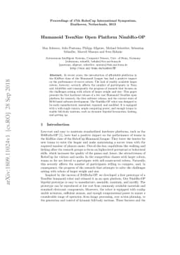 Humanoid TeenSize Open Platform NimbRo-OP