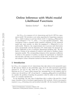Online Inference with Multi-modal Likelihood Functions