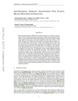 Adversarial Domain Adaptation for Stable Brain-Machine Interfaces