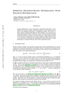 Improved Gradient-Based Optimization Over Discrete Distributions