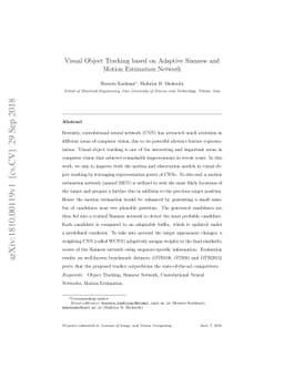 Visual Object Tracking based on Adaptive Siamese and Motion Estimation
  Network