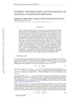 AdaShift: Decorrelation and Convergence of Adaptive Learning Rate
  Methods