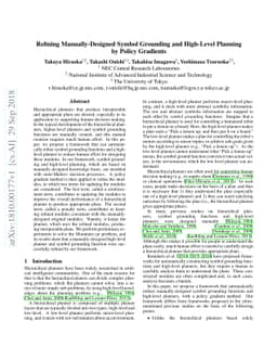 Refining Manually-Designed Symbol Grounding and High-Level Planning by
  Policy Gradients