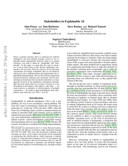 Stakeholders in Explainable AI