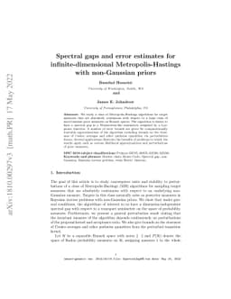 Spectral gaps and error estimates for infinite-dimensional
  Metropolis-Hastings with non-Gaussian priors
