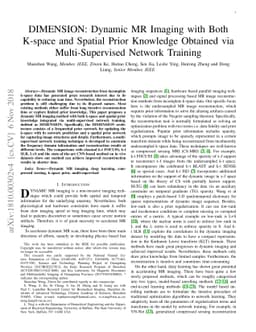 DIMENSION: Dynamic MR Imaging with Both K-space and Spatial Prior
  Knowledge Obtained via Multi-Supervised Network Training